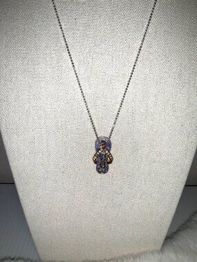 Hawaii Crystal Rhinestone Flip Flop Necklace in Purple
